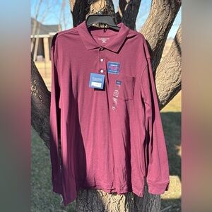 150. Croft & Barrow LS Man’s Polo Shirt in Burgundy, NWT, Size XXL